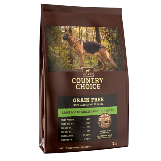 Gelert Country Choice Grain Free Lamb and Veg Adult Dry Dog Food 12kg